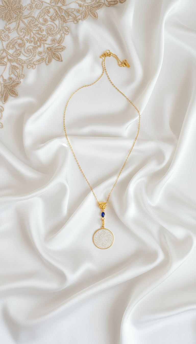 Golden Heritage Arabic Calligraphy Necklace - Gold Plated