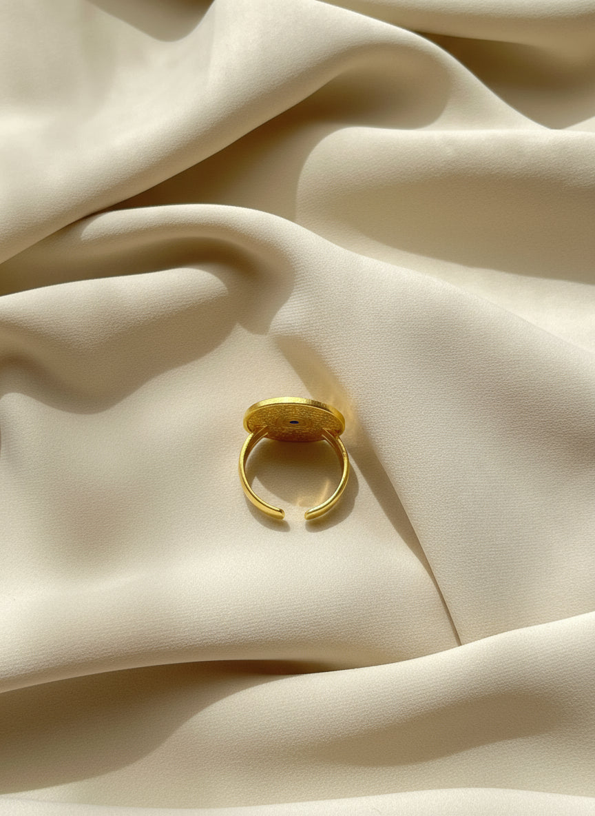 Engraved Surah Al-Falaq Statement Ring - Gold Plated
