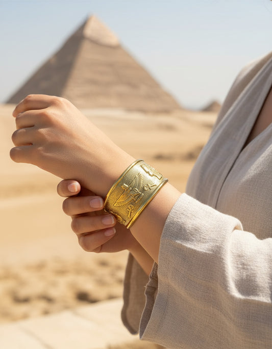 Handcrafted Pharaonic Copper Bracelet – Goddess Isis Design