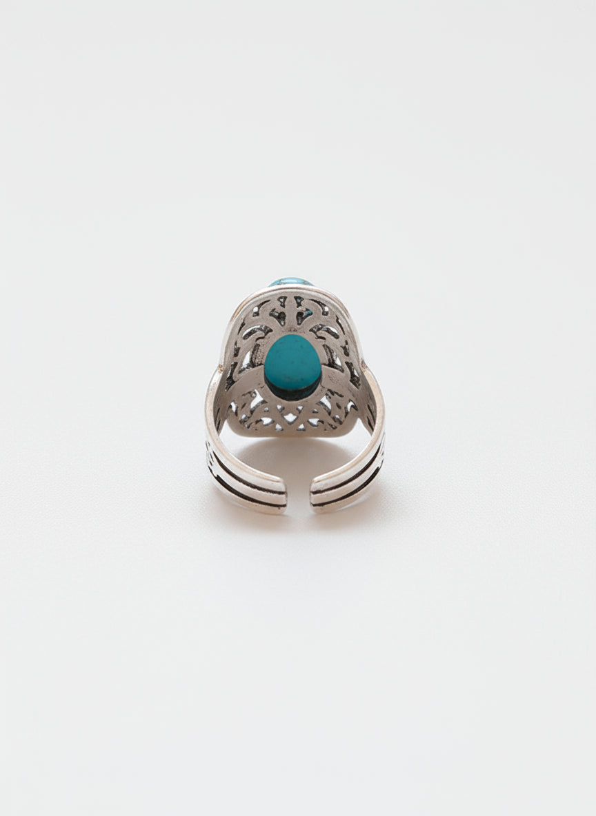 Divine Flow – Sufi-Inspired Adjustable Silver-Plated Ring