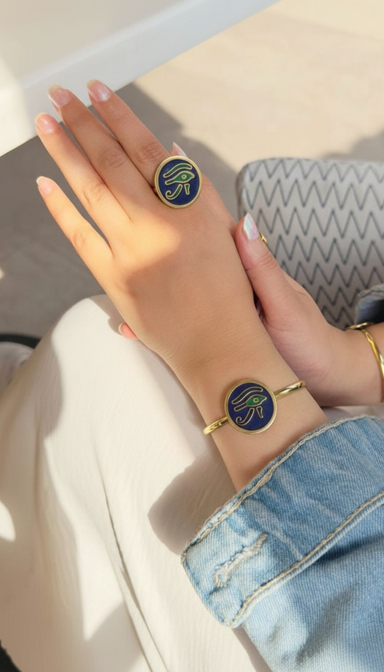 Pharaonic Wisdom Set – Copper Jewelry Inspired by Egyptian Mythology