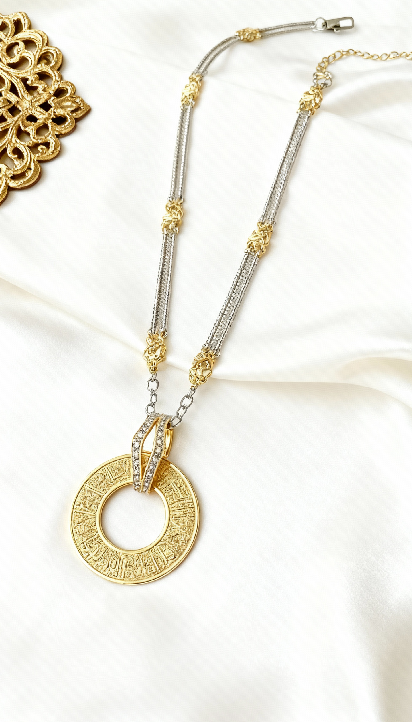 Ayat al-Kursi Necklace – Gold & Silver Plated Arabic Design