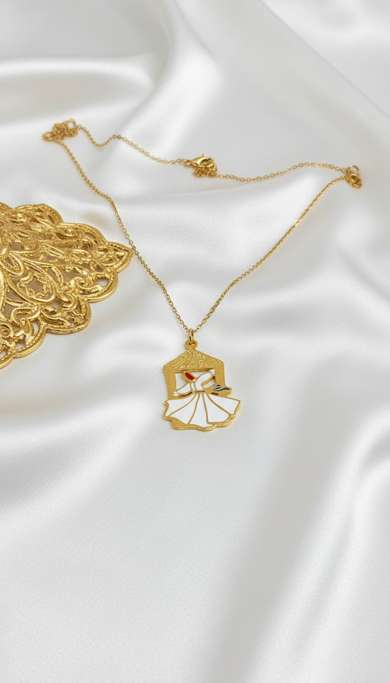 Sufi Dervish Pendant – Dance of Devotion - Gold Plated