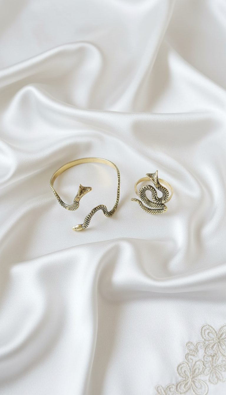 Snake Wrap Ring & Cuff Bracelet – Mythic Serpent Design