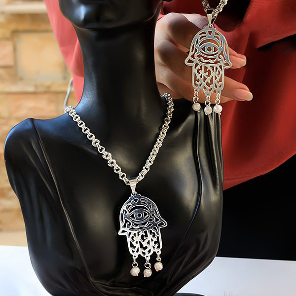 Sufi Hamsa Set – Symbol of Light & Protection - Silver-Plated